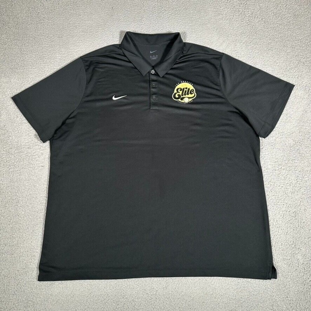 Nike Shirt Mens‎ 3XL Black Golf Polo Elite Basketball Stretch Dri-Fit Logo XXXL
